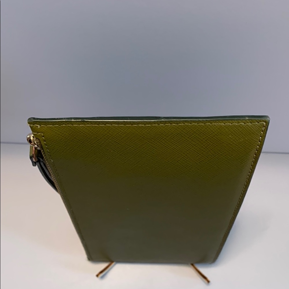 Kate Spade Olive Saffiano Leather Wristlet W Butterfly Bag Charm - Picture 6 of 16